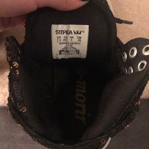 Supra black and gold sequin high tops - Picture 6 of 8